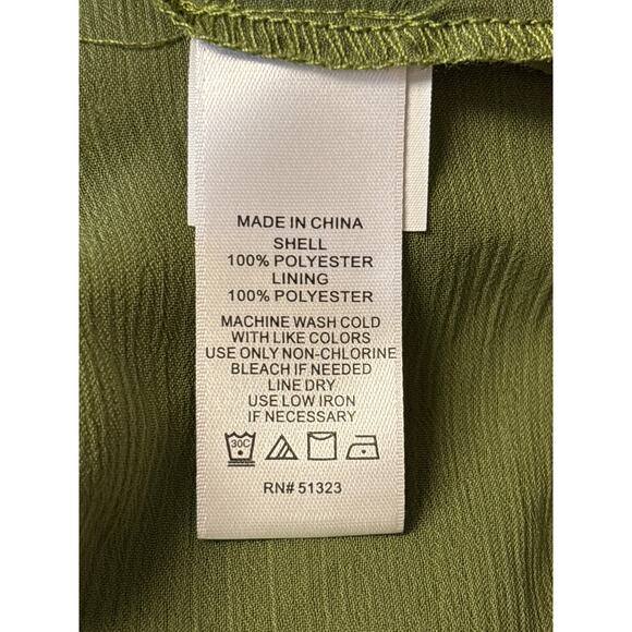 Parker Women's The Delilah Strapless Top Sz 6 Green Asymmetrical Ruffled Pleated - Picture 5 of 6